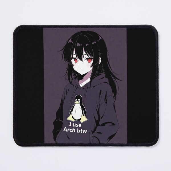 Item preview, I Use Arch Btw, Anime Linux Girl Tux Penguin designed and sold by Amber Sky Creations.