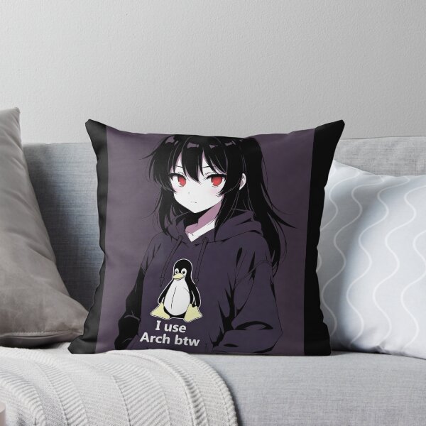 Item preview, I Use Arch Btw, Anime Linux Girl Tux Penguin designed and sold by Amber Sky Creations.