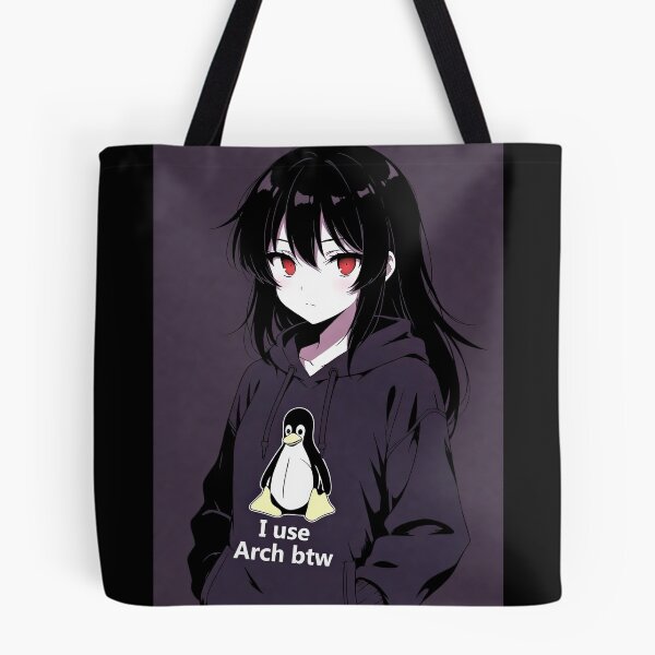 Item preview, I Use Arch Btw, Anime Linux Girl Tux Penguin designed and sold by Amber Sky Creations.