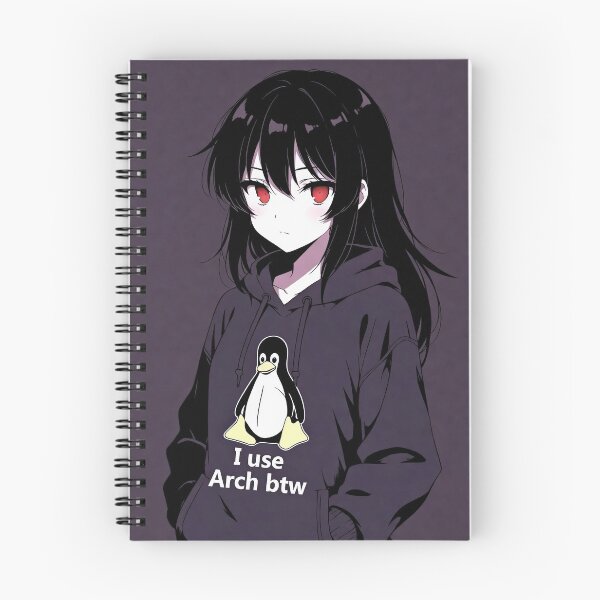 Item preview, I Use Arch Btw, Anime Linux Girl Tux Penguin designed and sold by Amber Sky Creations.