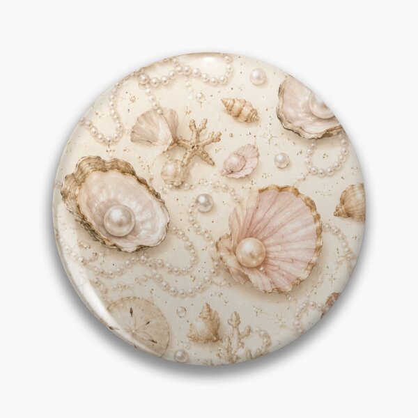 Item preview, Elegant Coastal Pearl and Seashell Aesthetic Pattern designed and sold by NinaVibeStudio.