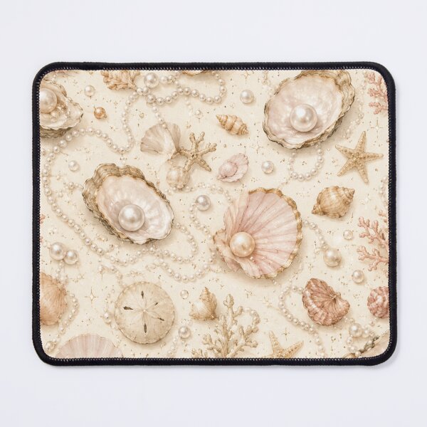 Item preview, Elegant Coastal Pearl and Seashell Aesthetic Pattern designed and sold by NinaVibeStudio.