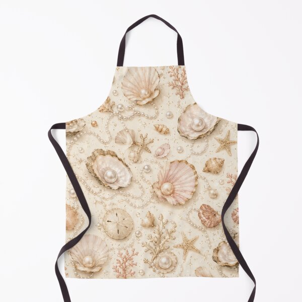 Item preview, Elegant Coastal Pearl and Seashell Aesthetic Pattern designed and sold by NinaVibeStudio.