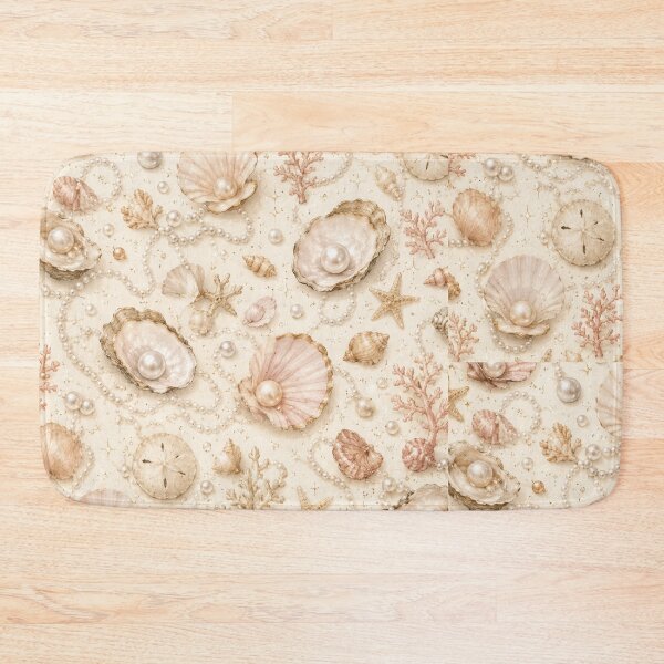 Item preview, Elegant Coastal Pearl and Seashell Aesthetic Pattern designed and sold by NinaVibeStudio.