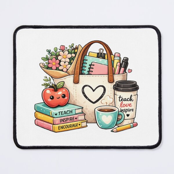 Item preview, Teacher Tote Bag | Cute Teacher Essentials, Books, Coffee & Apple Kawaii | Back to School Gift designed and sold by Pixanova.