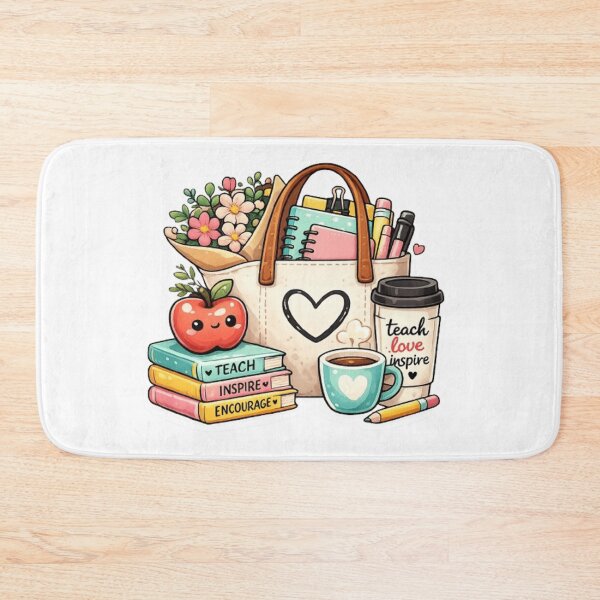 Item preview, Teacher Tote Bag | Cute Teacher Essentials, Books, Coffee & Apple Kawaii | Back to School Gift designed and sold by Pixanova.