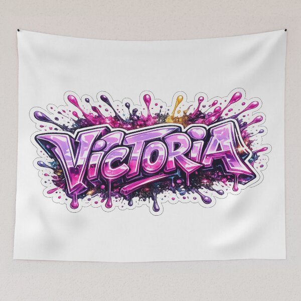 Item preview, Victoria – Pink Graffiti Name designed and sold by AlexLineArt.