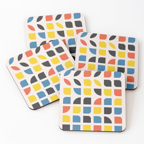 Item preview, Bauhaus Primary Color Geometric Grid designed and sold by FaizArtShop.