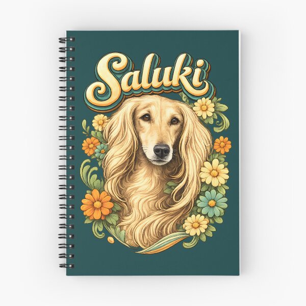 Item preview, Elegant Saluki Floral Portrait - Sighthound Dog Illustration designed and sold by blankTeeShirt.