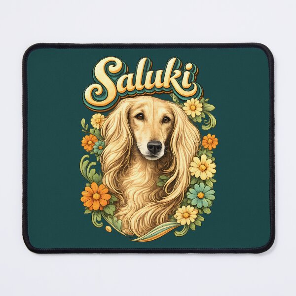 Item preview, Elegant Saluki Floral Portrait - Sighthound Dog Illustration designed and sold by blankTeeShirt.