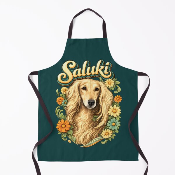 Item preview, Elegant Saluki Floral Portrait - Sighthound Dog Illustration designed and sold by blankTeeShirt.