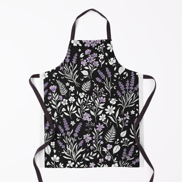 Item preview, Elegant Dark Lavender and White Wildflower Botanical Pattern designed and sold by DreamyBrushArt.