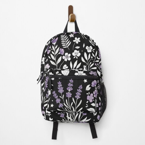Item preview, Elegant Dark Lavender and White Wildflower Botanical Pattern designed and sold by DreamyBrushArt.
