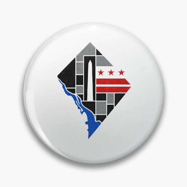 Item preview, Washington DC Flag Map – Geometric District Mosaic designed and sold by Fenay Designs.