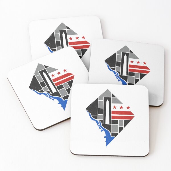 Item preview, Washington DC Flag Map – Geometric District Mosaic designed and sold by Fenay Designs.