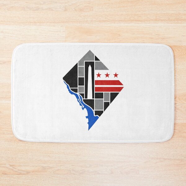 Item preview, Washington DC Flag Map – Geometric District Mosaic designed and sold by Fenay Designs.