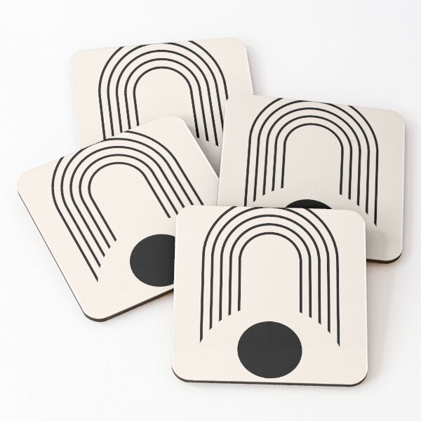 Item preview, Bauhaus Minimalist Black and Cream Geometric Arch designed and sold by FaizArtShop.