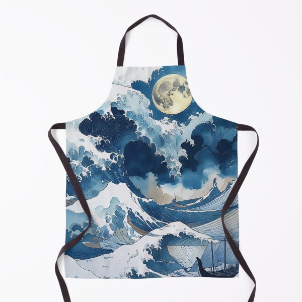 Item preview, Moonlit Japanese Wave Wall Art | Ukiyo-e Ocean Canvas Print designed and sold by RSDigitalPrintDesign.