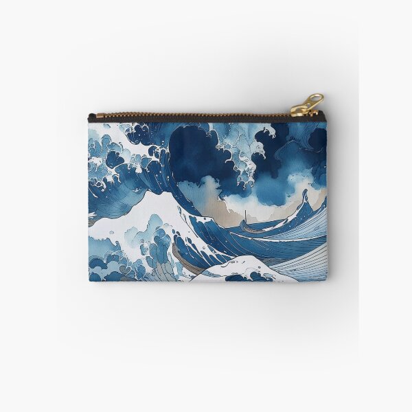Item preview, Moonlit Japanese Wave Wall Art | Ukiyo-e Ocean Canvas Print designed and sold by RSDigitalPrintDesign.