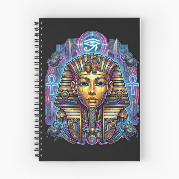 Item preview, Neon Cyberpunk Pharaoh - Ancient Egypt Tutankhamun Tech Mask designed and sold by alalame.