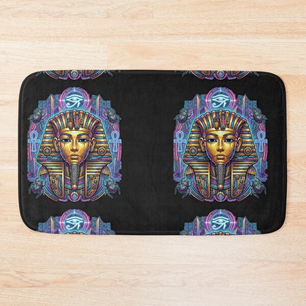 Item preview, Neon Cyberpunk Pharaoh - Ancient Egypt Tutankhamun Tech Mask designed and sold by alalame.