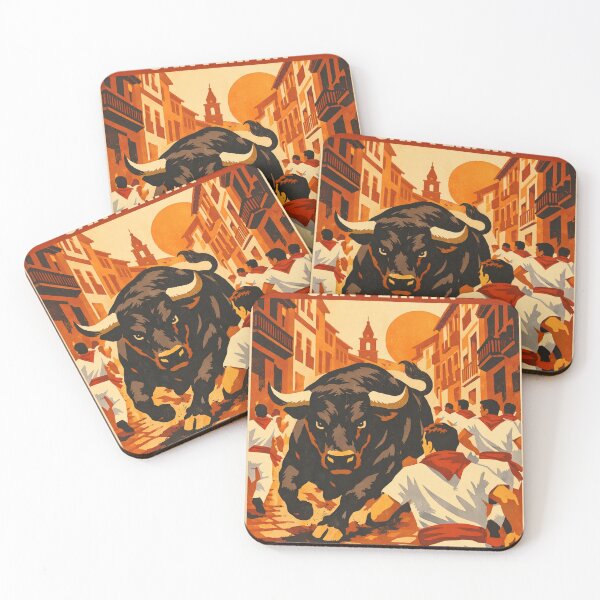 Item preview, San Fermin Pamplona Running of the Bulls Vintage Poster designed and sold by Eif53.