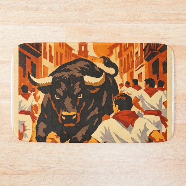 Item preview, San Fermin Pamplona Running of the Bulls Vintage Poster designed and sold by Eif53.