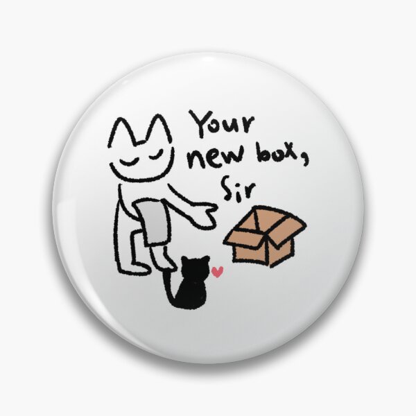 Item preview, White Cat Giving a Box Digital Sticker | Funny Cat Sticker | “Your New Box, Sir” Cute Cat Art for Journals & Planners designed and sold by lazydayz16.