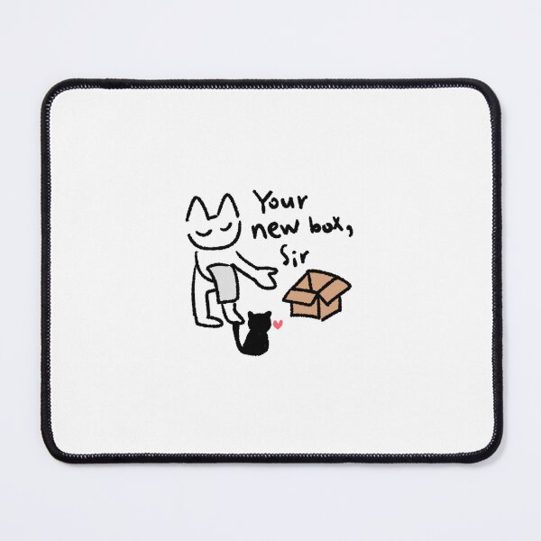 Item preview, White Cat Giving a Box Digital Sticker | Funny Cat Sticker | “Your New Box, Sir” Cute Cat Art for Journals & Planners designed and sold by lazydayz16.
