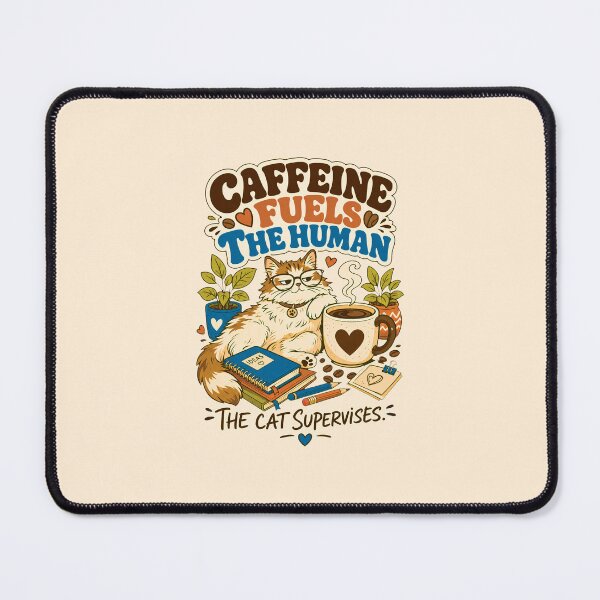 Item preview, Caffeine Fuels The Human Cat Supervises Shirt, Funny Cat Coffee Lover Tee, Cat Mom T-Shirt, Introvert Coffee Graphic Tee, Cute Lazy Cat Gift for Cat Lovers designed and sold by KAYJAY DESIGNS.