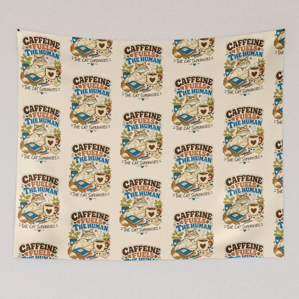 Item preview, Caffeine Fuels The Human Cat Supervises Shirt, Funny Cat Coffee Lover Tee, Cat Mom T-Shirt, Introvert Coffee Graphic Tee, Cute Lazy Cat Gift for Cat Lovers designed and sold by KAYJAY DESIGNS.
