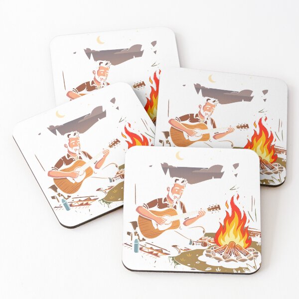 Item preview, Man Playing Guitar Campfire Retro Classic T-Shirt designed and sold by Juvestore24.