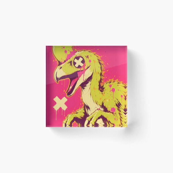 Item preview, Neon Oviraptor Graffiti Dinosaur Art designed and sold by VoxelEstudi0nic.
