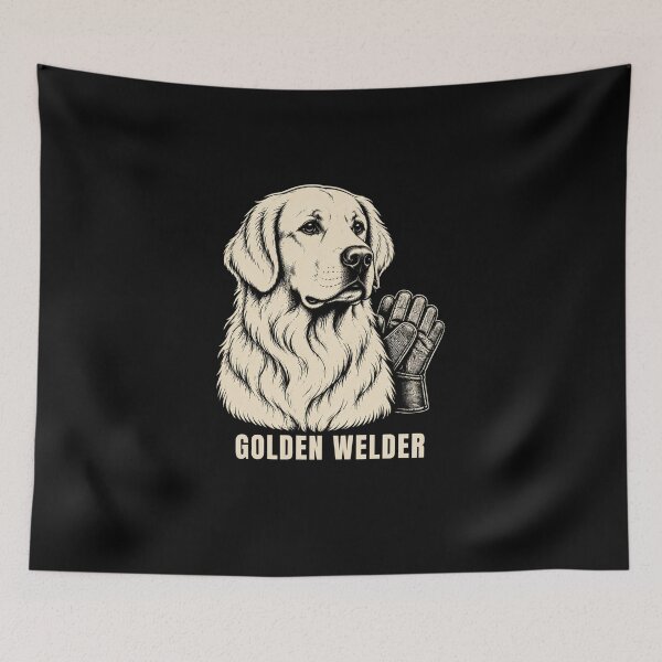 Item preview, Golden Welder | Golden Retriever Welding Vintage Graphic designed and sold by RusticMeadow.