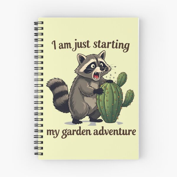 Item preview,  Starting garden adventure - Raccoon and cactus designed and sold by ParadoxParadox.