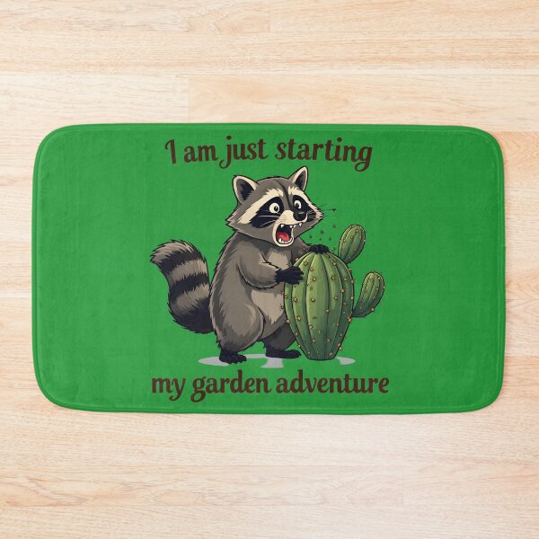 Item preview,  Starting garden adventure - Raccoon and cactus designed and sold by ParadoxParadox.