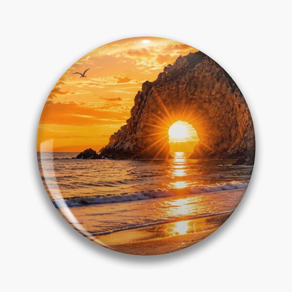 Item preview, Golden Coastal Arch at Sunset – Dramatic Ocean Landscape designed and sold by Wild Bloom Paws.