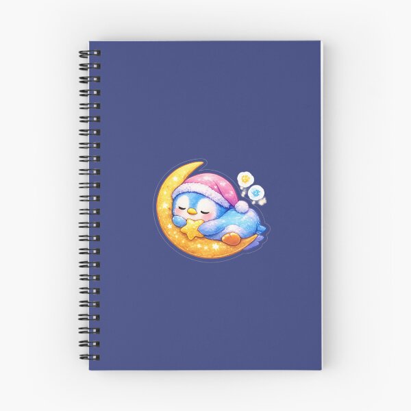 Item preview, Sleeping Penguin on Moon Sticker | Cute Kawaii Penguin Hugging Star | Cozy Night Sky | Pastel Winter Animal Sticker designed and sold by StyloStudio.