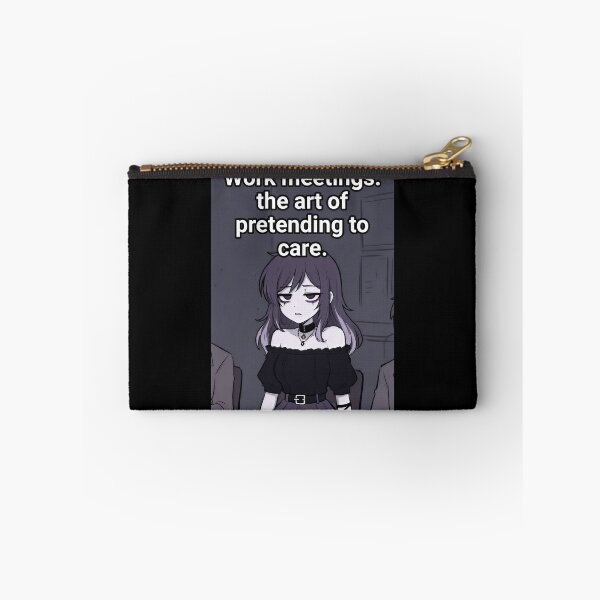 Item preview,  Work Meetings: The Art of Pretending to Care, Goth Anime Office Humor designed and sold by Amber Sky Creations.