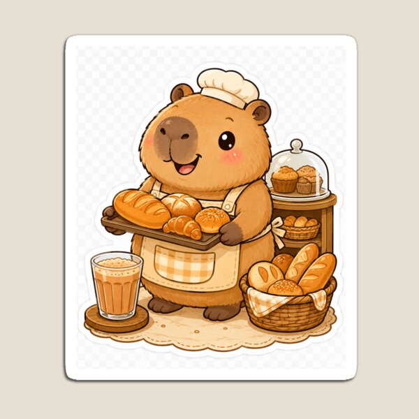 Item preview, Cute Bakery Capybara with Chai Sticker designed and sold by SandudeStudio45.