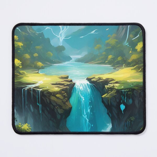 Item preview, Waterfall Haven - Enchanting mountain landscape designed and sold by NeyhineAngelionShop.