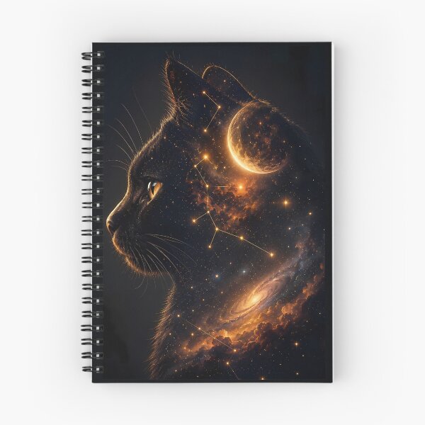 Item preview, Celestial Black Cat Galaxy Cosmic Space Art designed and sold by Moodprint5.