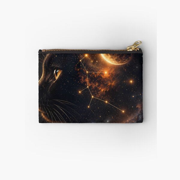 Item preview, Celestial Black Cat Galaxy Cosmic Space Art designed and sold by Moodprint5.