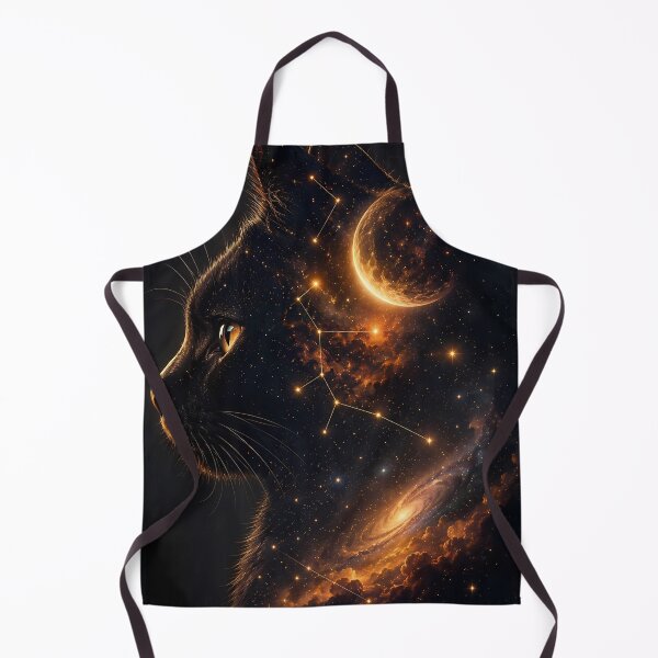Item preview, Celestial Black Cat Galaxy Cosmic Space Art designed and sold by Moodprint5.