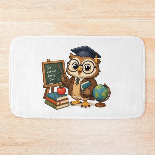 Item preview, Cute Teacher Owl | Kawaii School Owl with Books, Chalkboard & Globe | Teacher Gift | Back to School designed and sold by Pixanova.