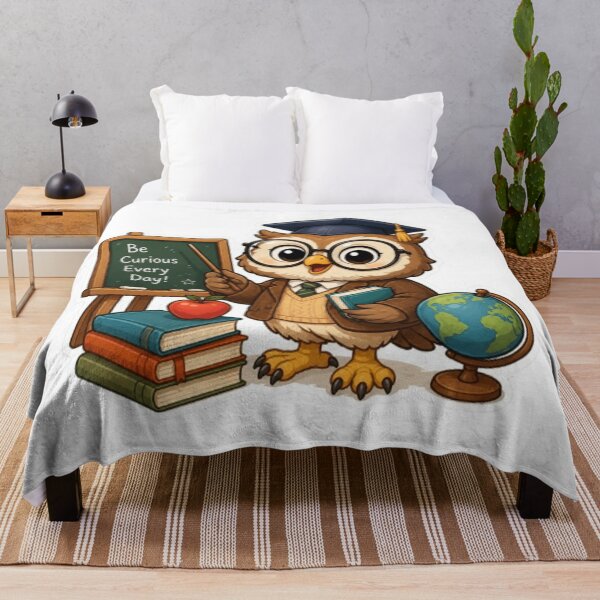 Item preview, Cute Teacher Owl | Kawaii School Owl with Books, Chalkboard & Globe | Teacher Gift | Back to School designed and sold by Pixanova.