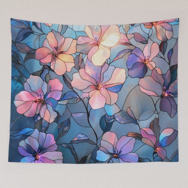 Item preview, Pastel Bloom Stained Glass Floral Pattern designed and sold by GrinGalore.