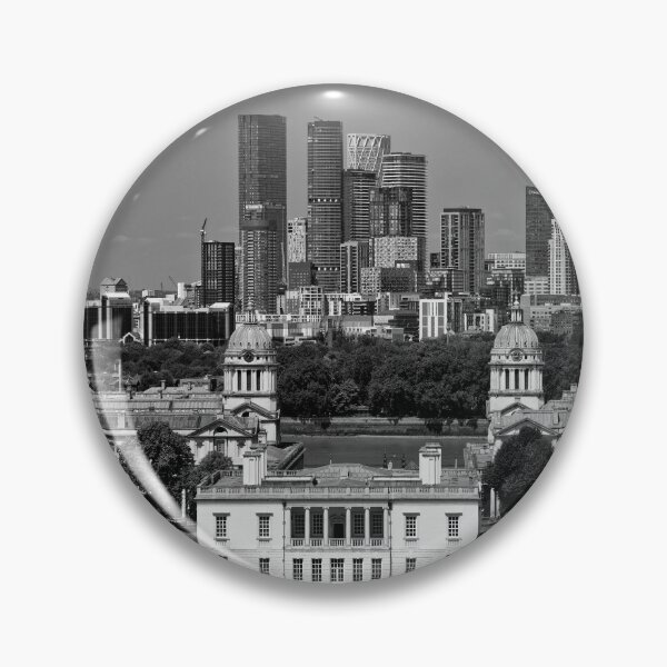 Item preview, Panoramic view from Greenwich Park of a Blimp flying over Canary Wharf London UK designed and sold by John Gilham - Landscape Photography.