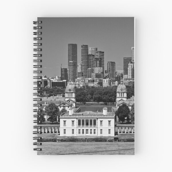 Item preview, Panoramic view from Greenwich Park of a Blimp flying over Canary Wharf London UK designed and sold by John Gilham - Landscape Photography.
