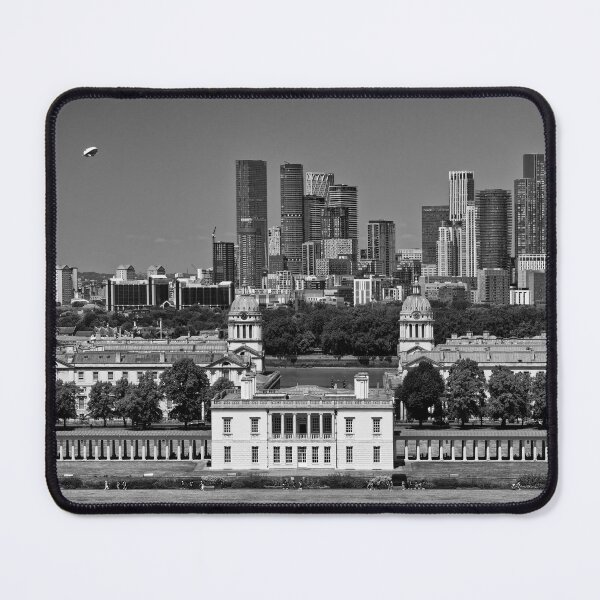 Item preview, Panoramic view from Greenwich Park of a Blimp flying over Canary Wharf London UK designed and sold by John Gilham - Landscape Photography.